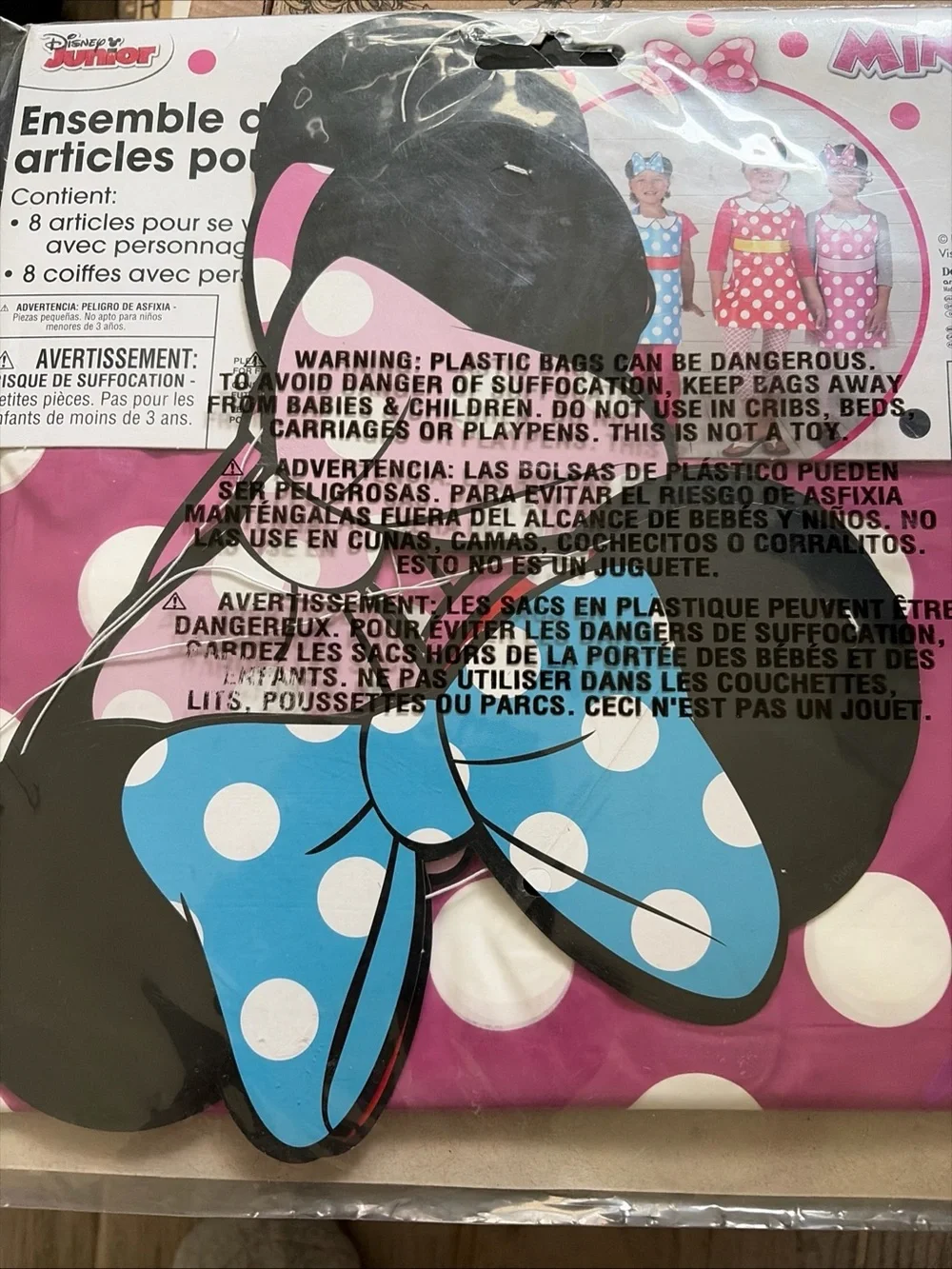 Disney Minnie Mouse Polka Dot Kids Party Wearables Kit - Pink/Blue/Red
